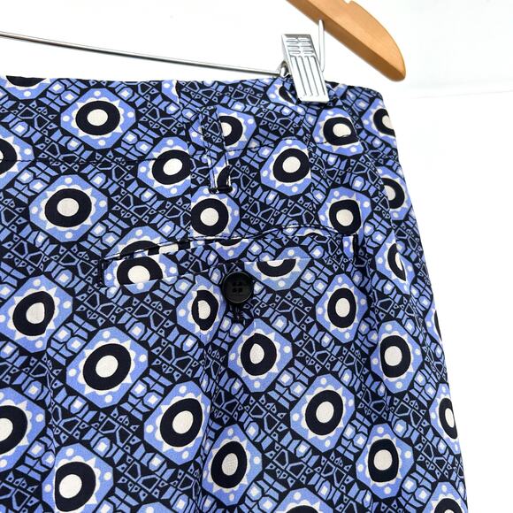ETRO Women’s Silk Blue Geometric Patterned Statement Pants 48 Size 12 Cropped - Picture 9 of 12